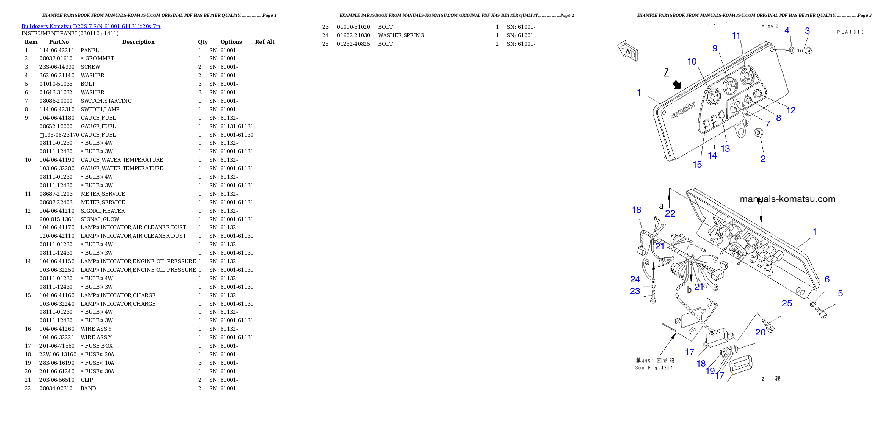 Protected: D20S-7 S/N 61001-61131 Partsbook