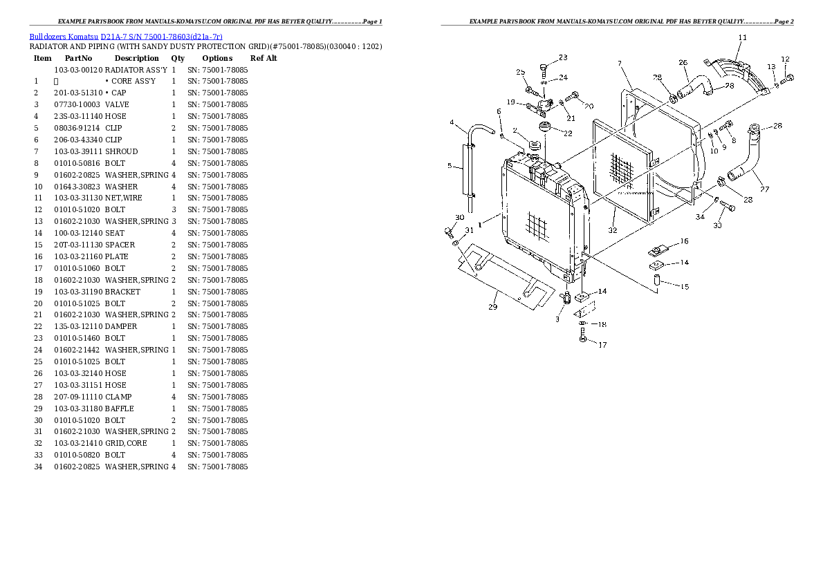 Protected: D21A-7 S/N 75001-78603 (For C.I.S. / Trimming Dozer) Partsbook