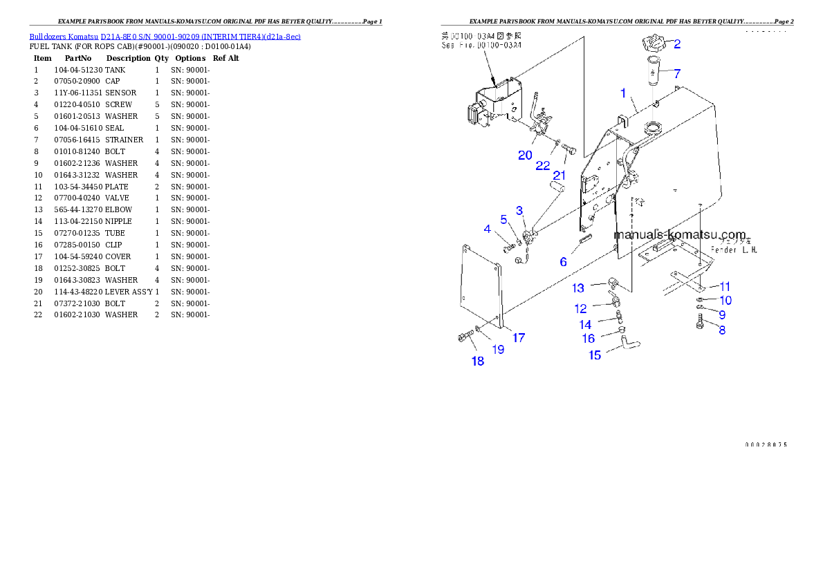 Protected: D21A-8E0 S/N 90001-90209 (INTERIM TIER4) Partsbook