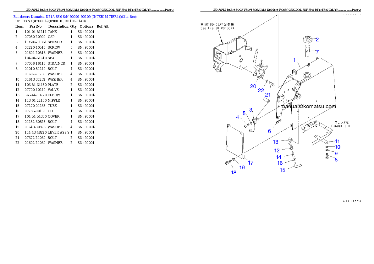 Protected: D21A-8E0 S/N 90001-90209 (INTERIM TIER4) Partsbook