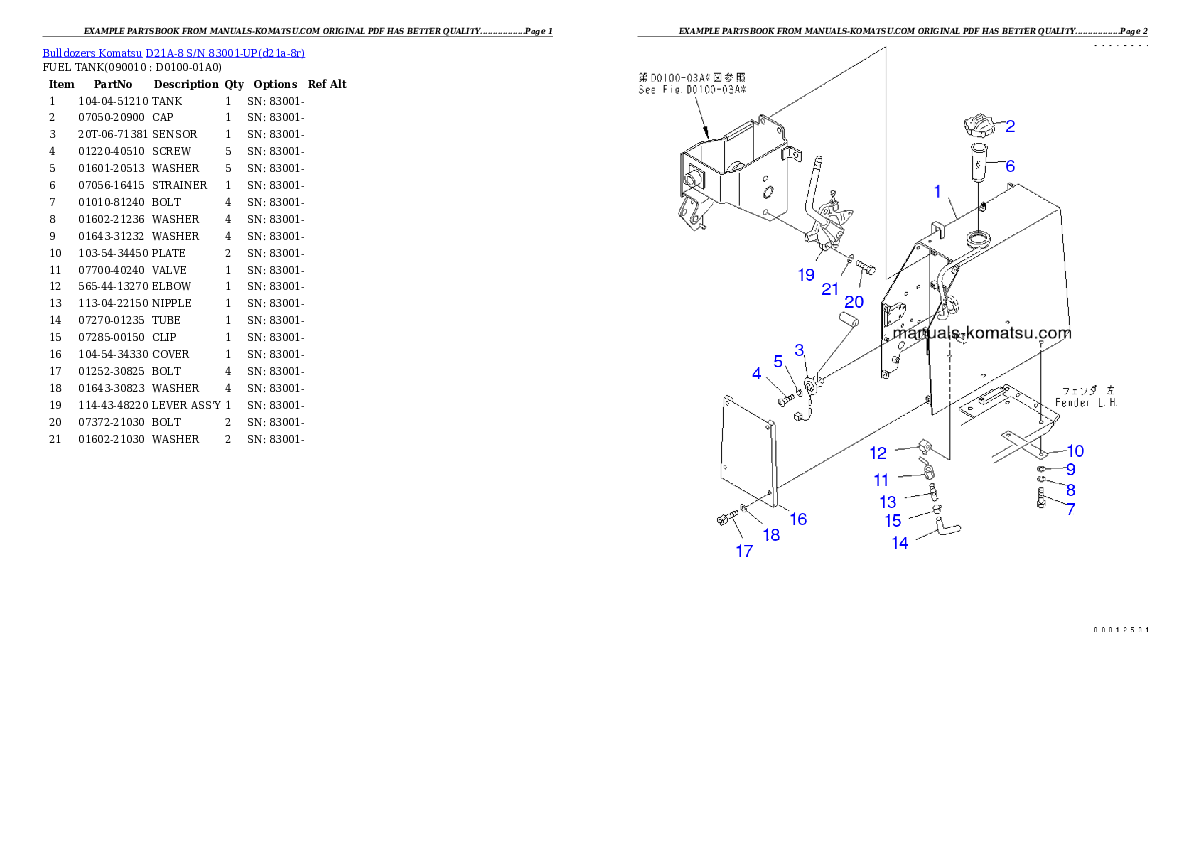 Protected: D21A-8 S/N 83001-UP Partsbook