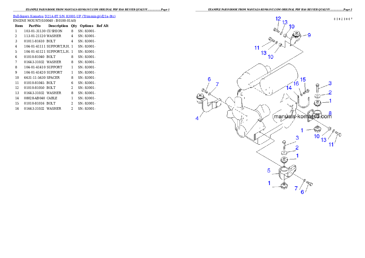 Protected: D21A-8T S/N 83001-UP (Trimming) Partsbook