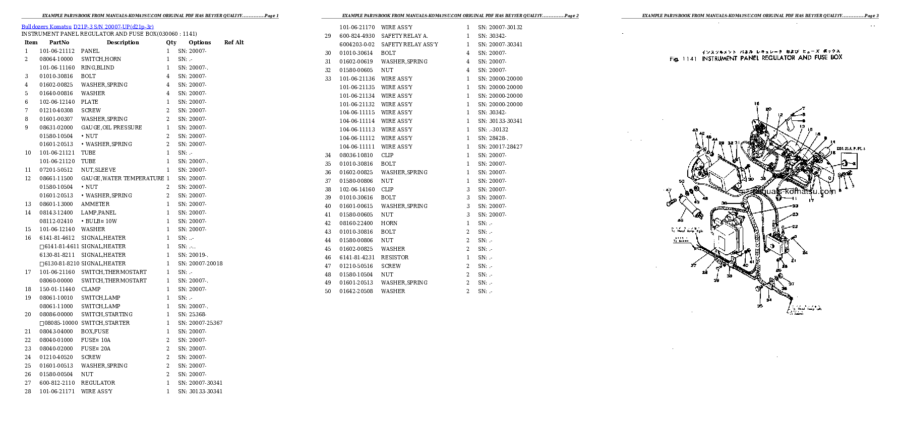 Protected: D21P-3 S/N 20007-UP Partsbook