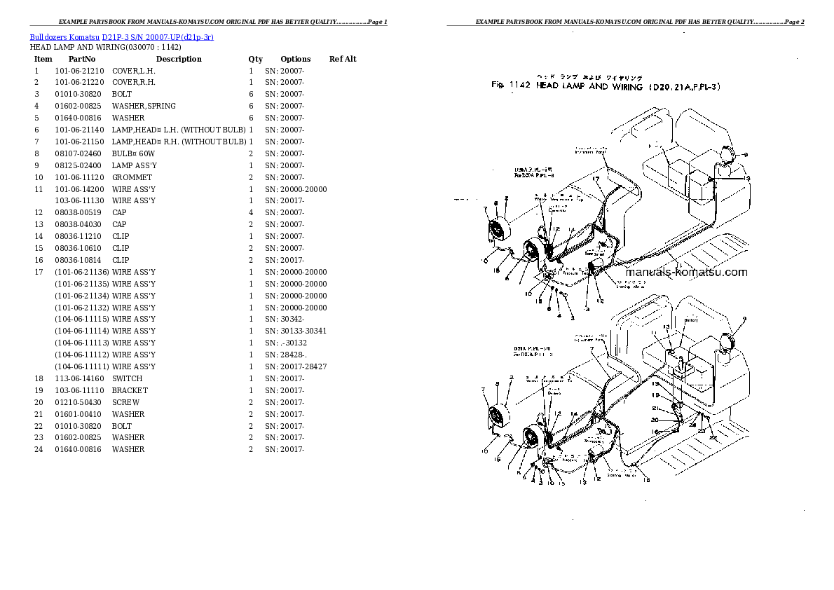Protected: D21P-3 S/N 20007-UP Partsbook