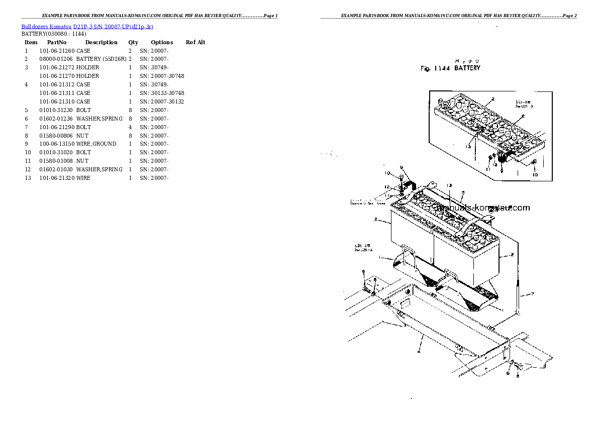 Protected: D21P-3 S/N 20007-UP Partsbook