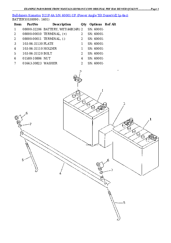 Protected: D21P-6A S/N 60001-UP (Power Angle Tilt Dozer) Partsbook