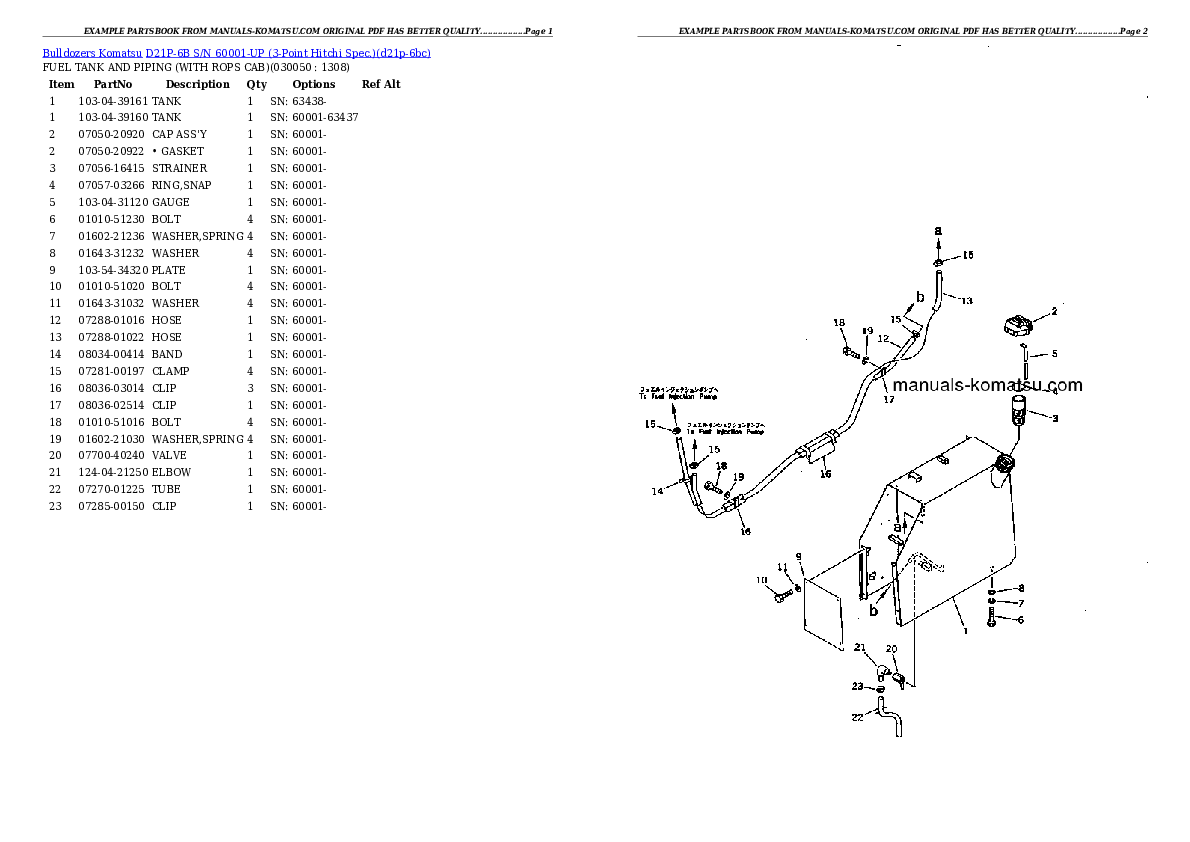 Protected: D21P-6B S/N 60001-UP (3-Point Hitchi Spec.) Partsbook