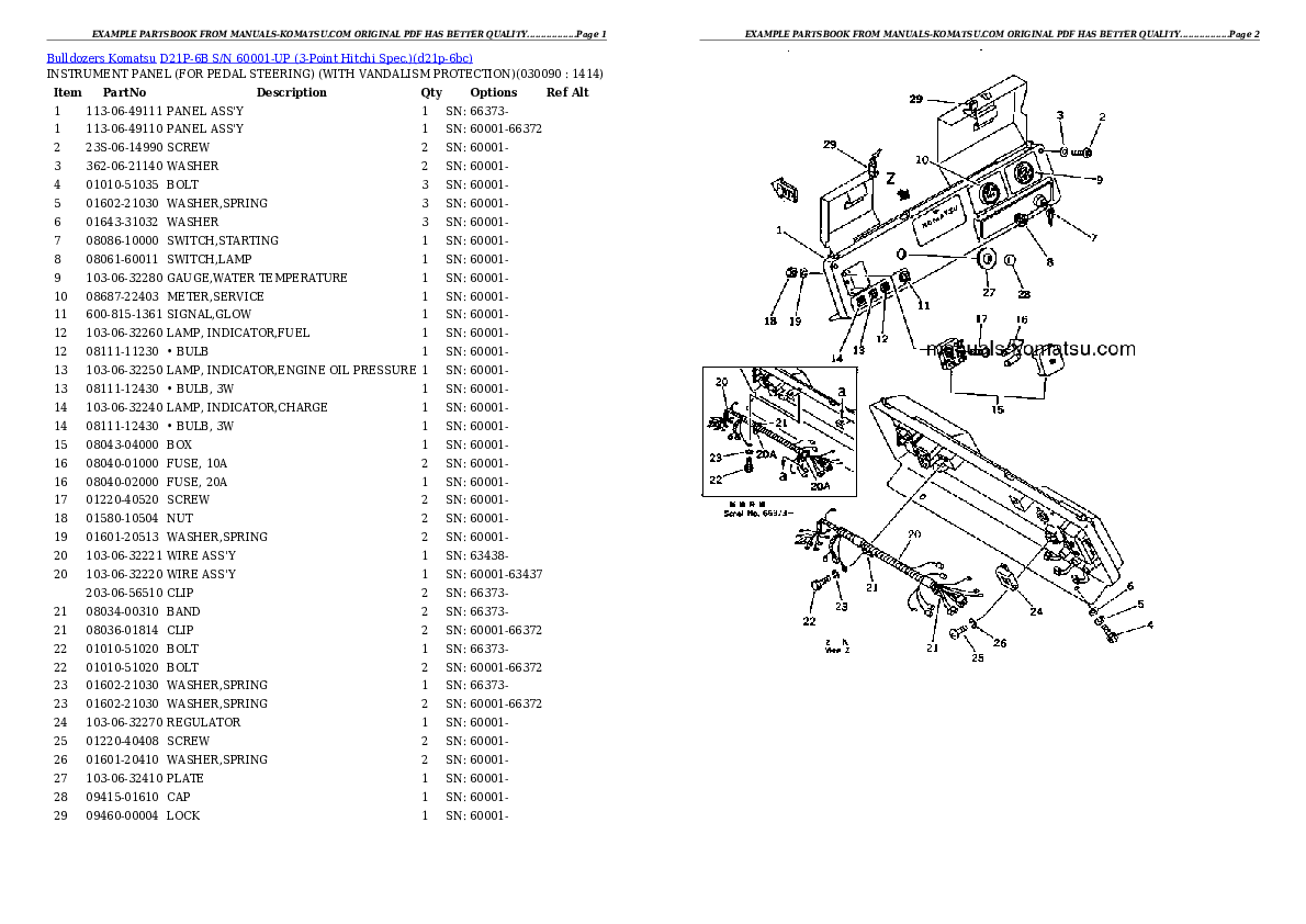 Protected: D21P-6B S/N 60001-UP (3-Point Hitchi Spec.) Partsbook