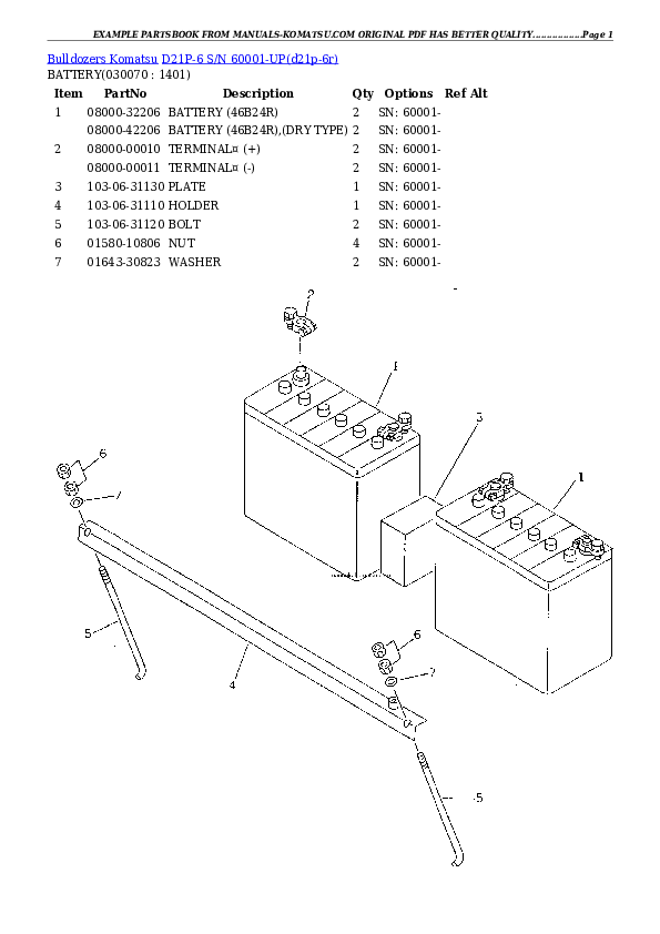 Protected: D21P-6 S/N 60001-UP Partsbook