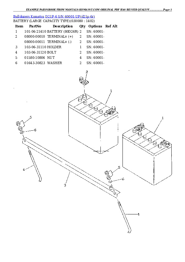 Protected: D21P-6 S/N 60001-UP Partsbook