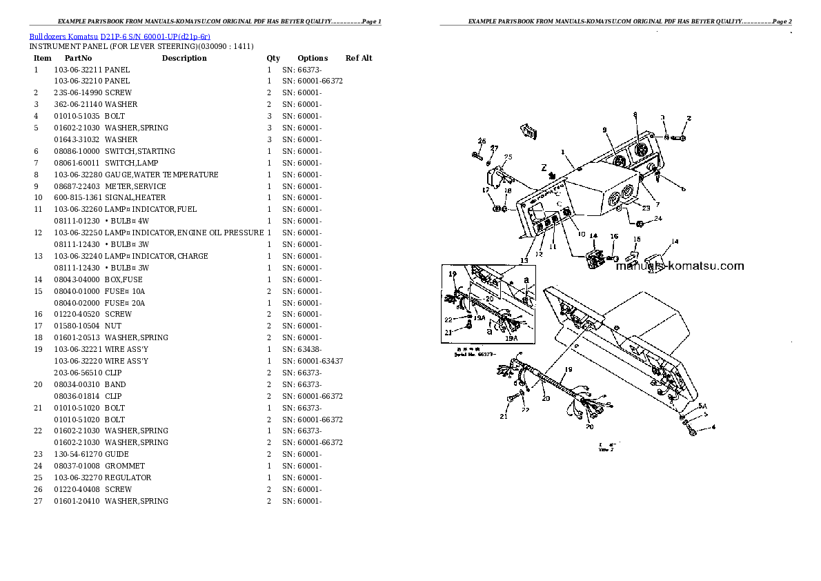 Protected: D21P-6 S/N 60001-UP Partsbook
