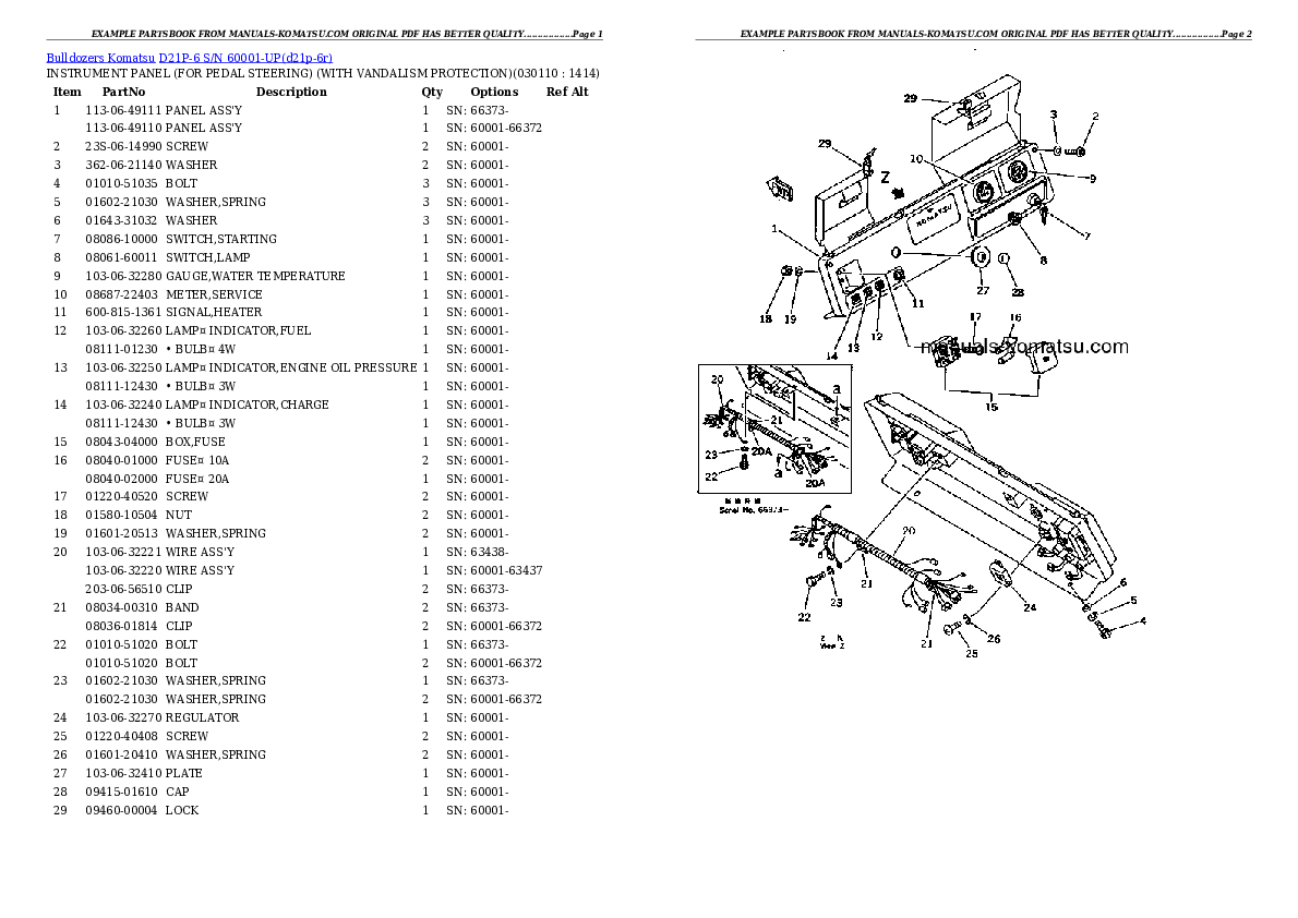 Protected: D21P-6 S/N 60001-UP Partsbook