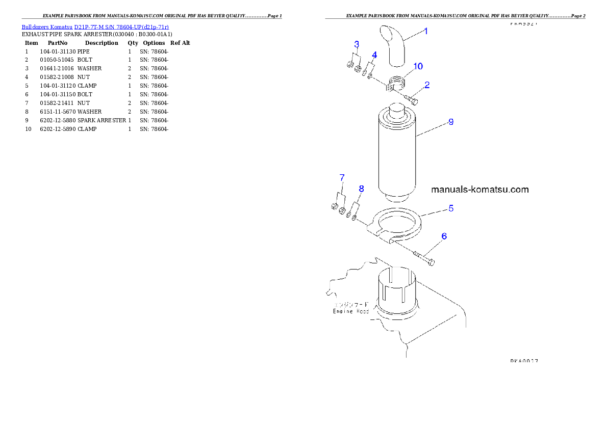 Protected: D21P-7T-M S/N 78604-UP Partsbook