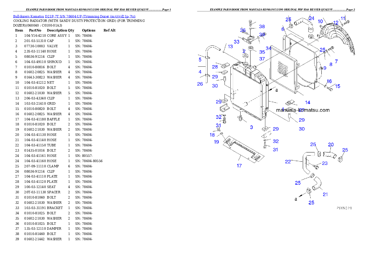 Protected: D21P-7T S/N 78604-UP (Trimming Dozer (m/c)) Partsbook