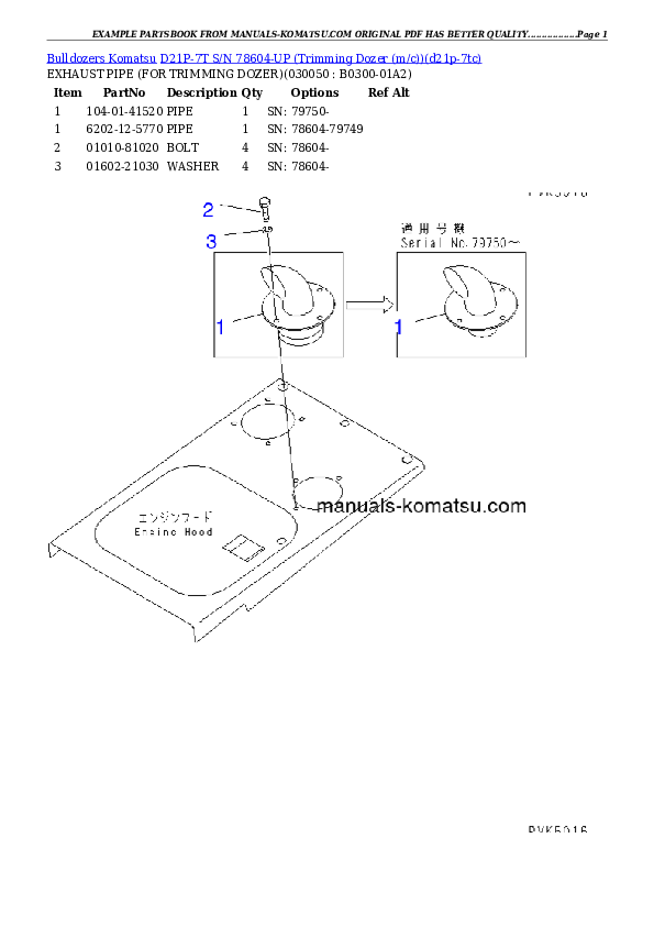 Protected: D21P-7T S/N 78604-UP (Trimming Dozer (m/c)) Partsbook