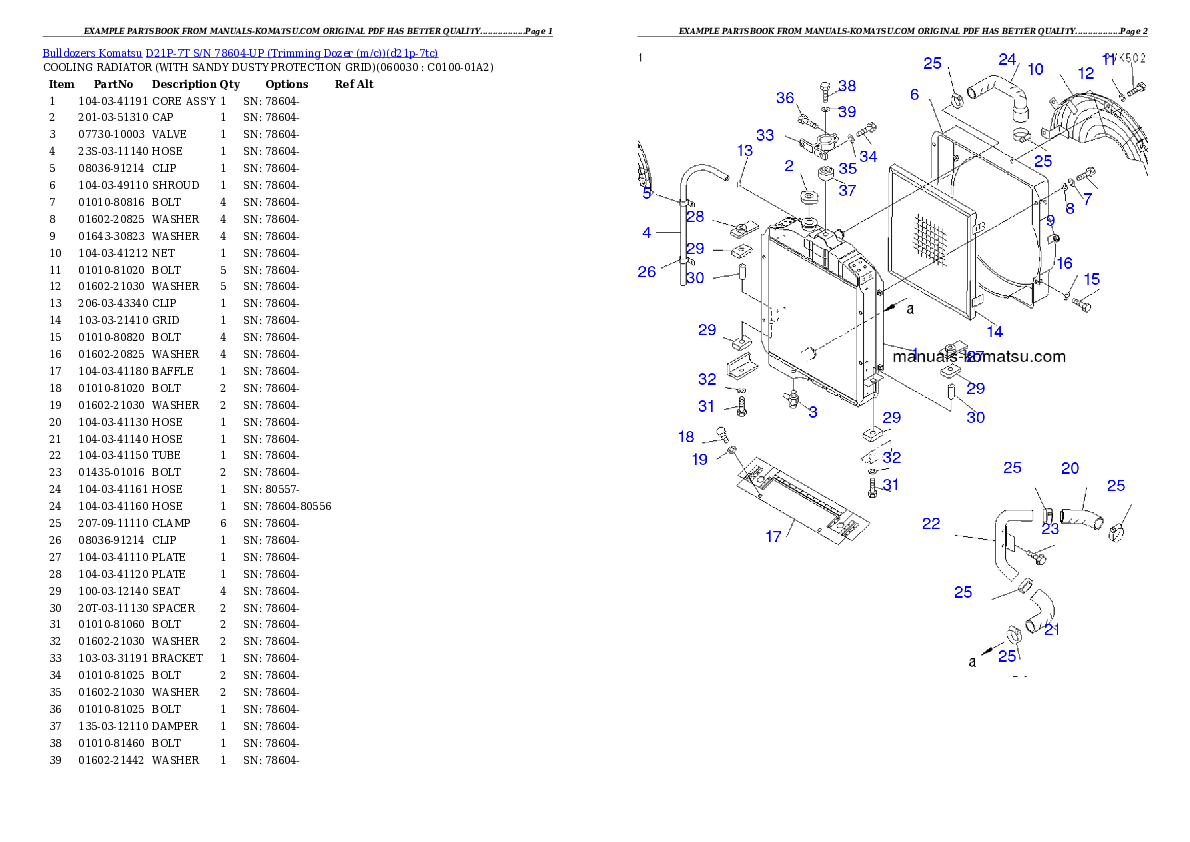 Protected: D21P-7T S/N 78604-UP (Trimming Dozer (m/c)) Partsbook