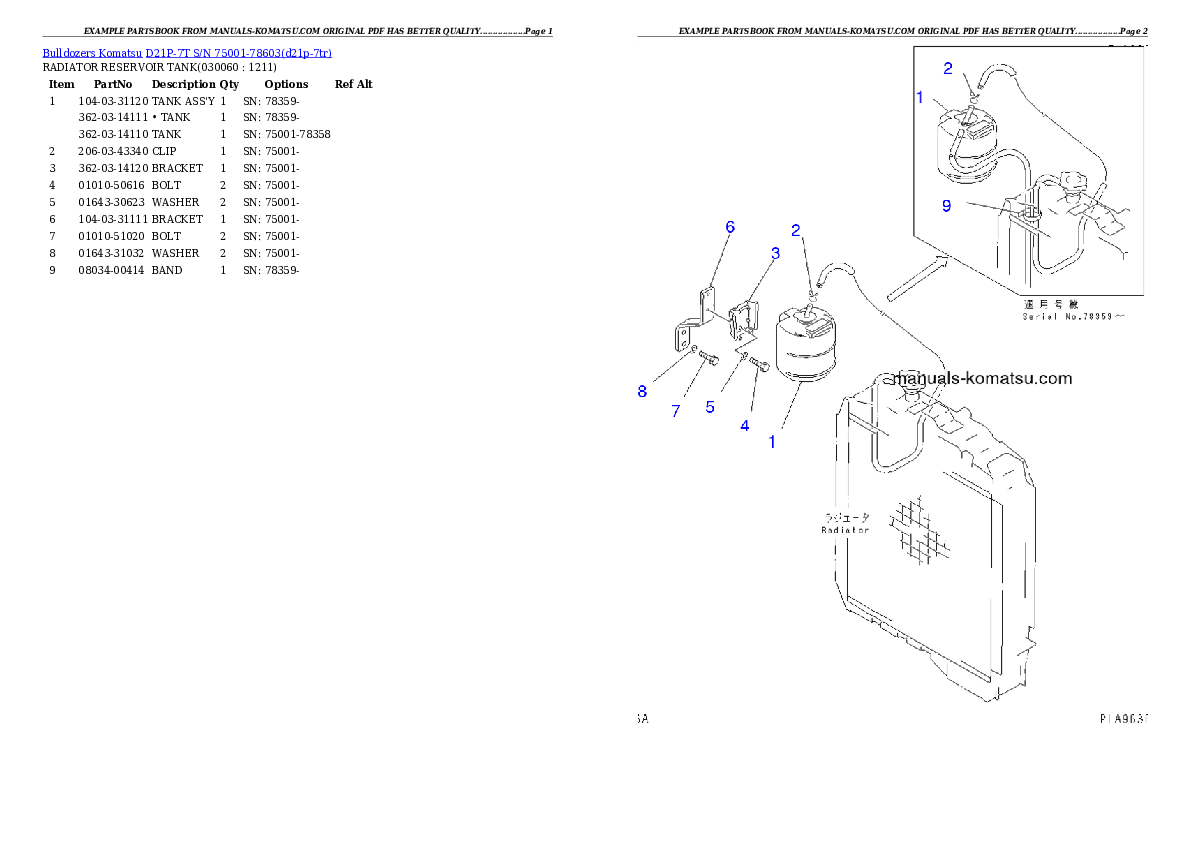 Protected: D21P-7T S/N 75001-78603 Partsbook