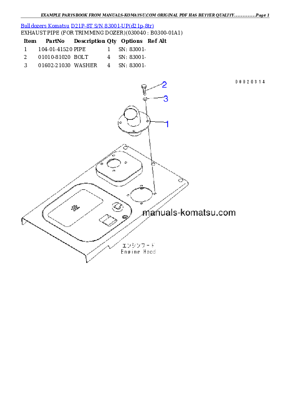 Protected: D21P-8T S/N 83001-UP Partsbook