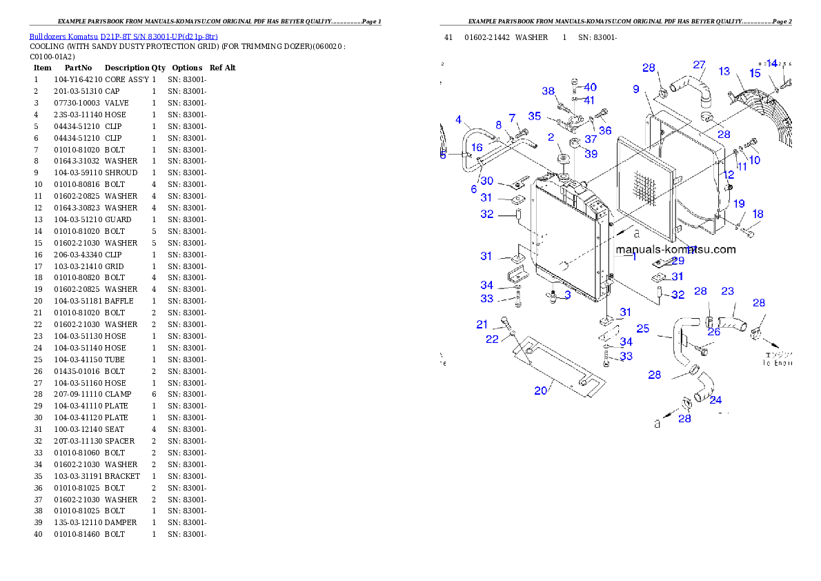 Protected: D21P-8T S/N 83001-UP Partsbook