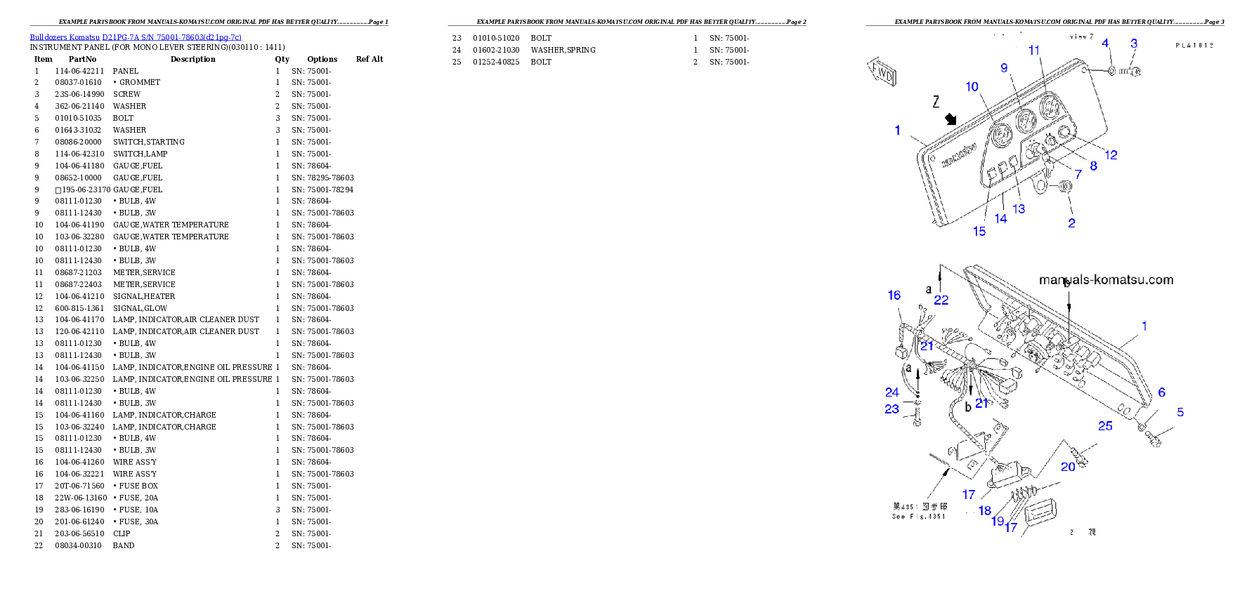 Protected: D21PG-7A S/N 75001-78603 Partsbook