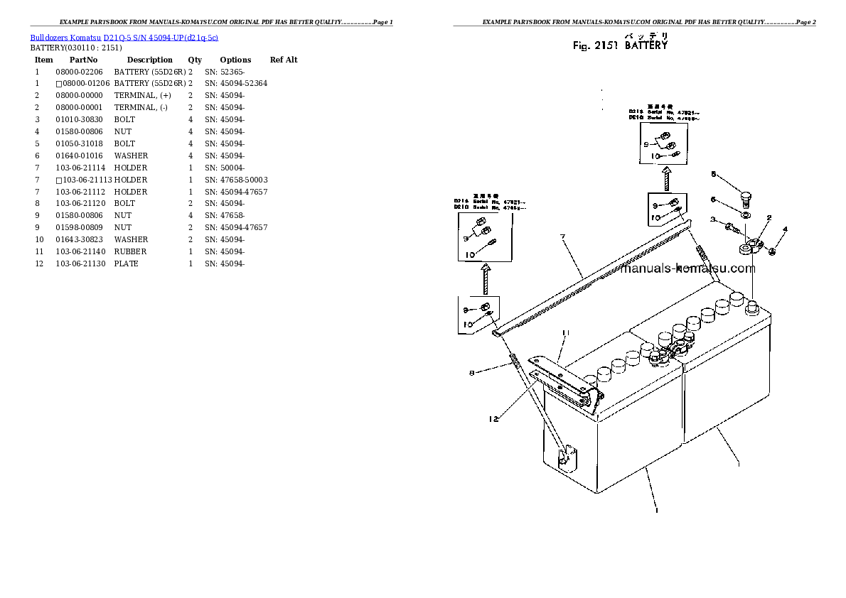Protected: D21Q-5 S/N 45094-UP Partsbook