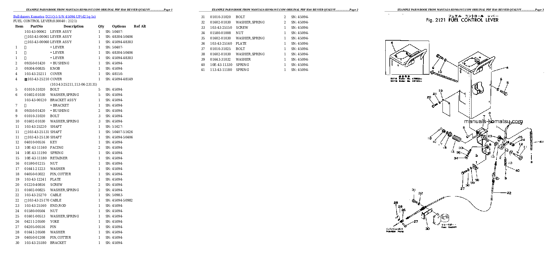 Protected: D21Q-5 S/N 45094-UP Partsbook