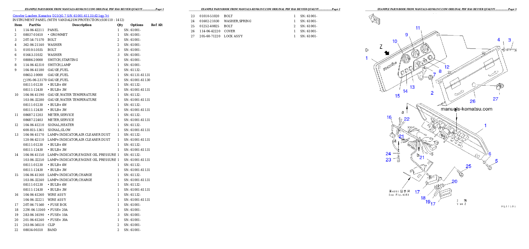 Protected: D21QG-7 S/N 61001-61131 Partsbook