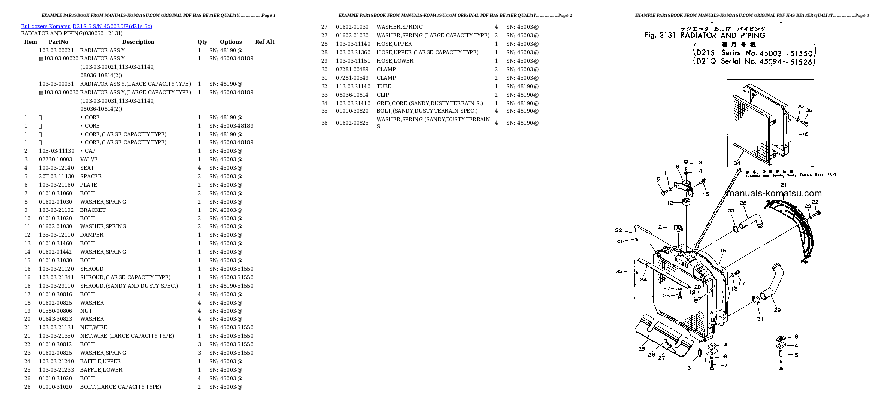 Protected: D21S-5 S/N 45003-UP Partsbook
