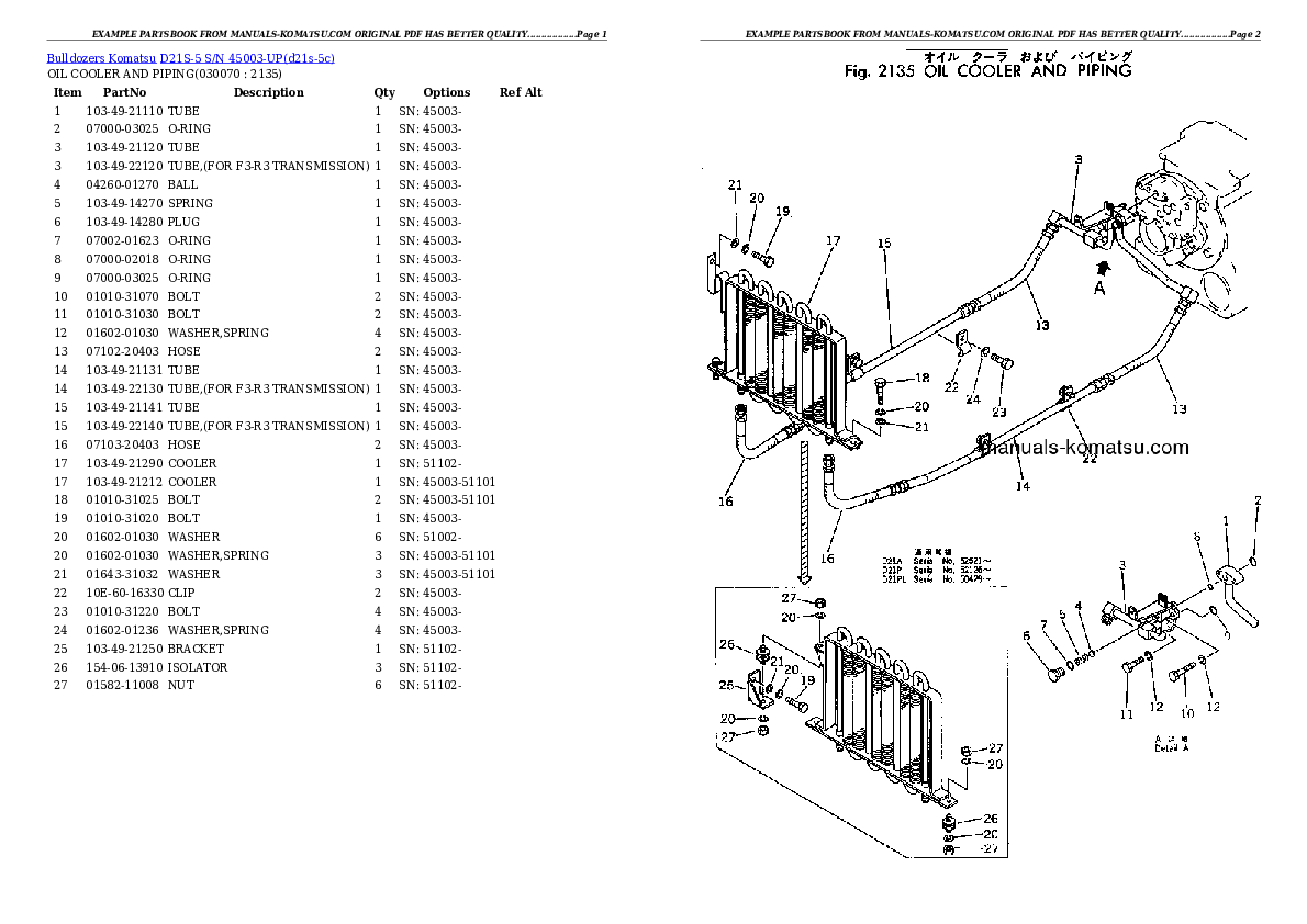 Protected: D21S-5 S/N 45003-UP Partsbook
