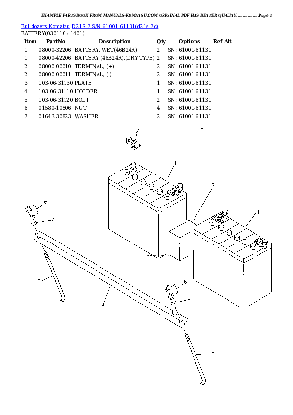 Protected: D21S-7 S/N 61001-61131 Partsbook
