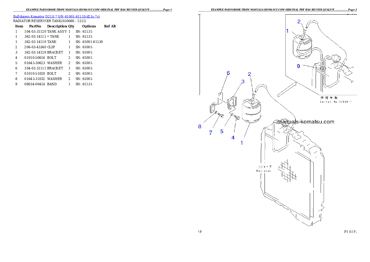 Protected: D21S-7 S/N 61001-61131 Partsbook