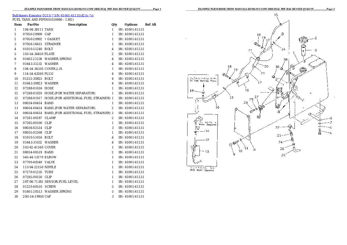 Protected: D21S-7 S/N 61001-61131 Partsbook