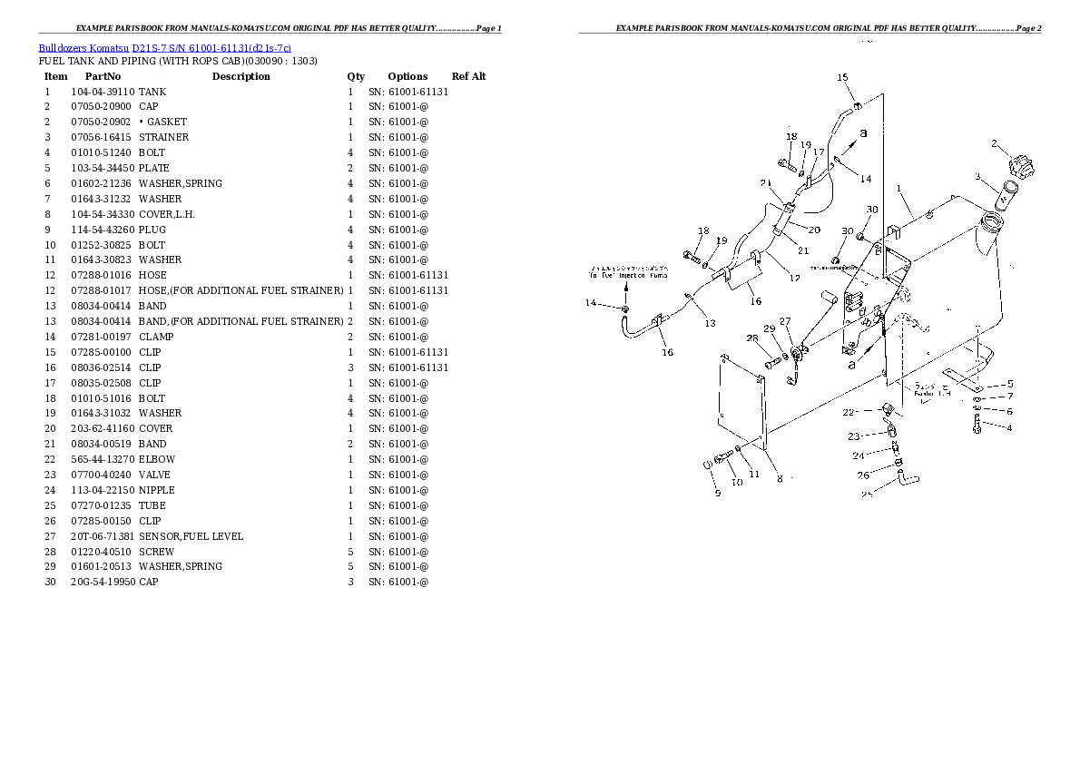 Protected: D21S-7 S/N 61001-61131 Partsbook