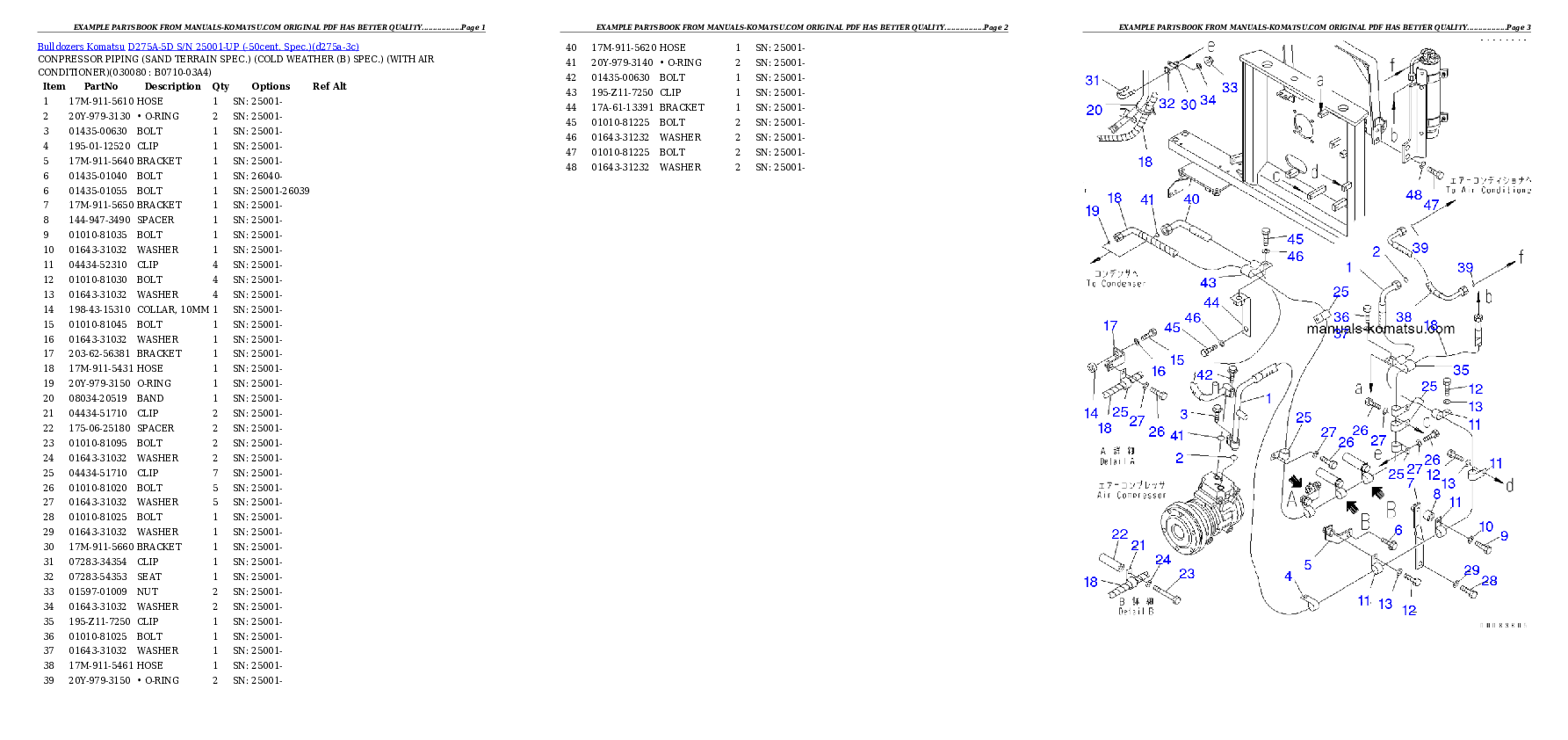 Protected: D275A-5D S/N 25001-UP (-50cent. Spec.) Partsbook
