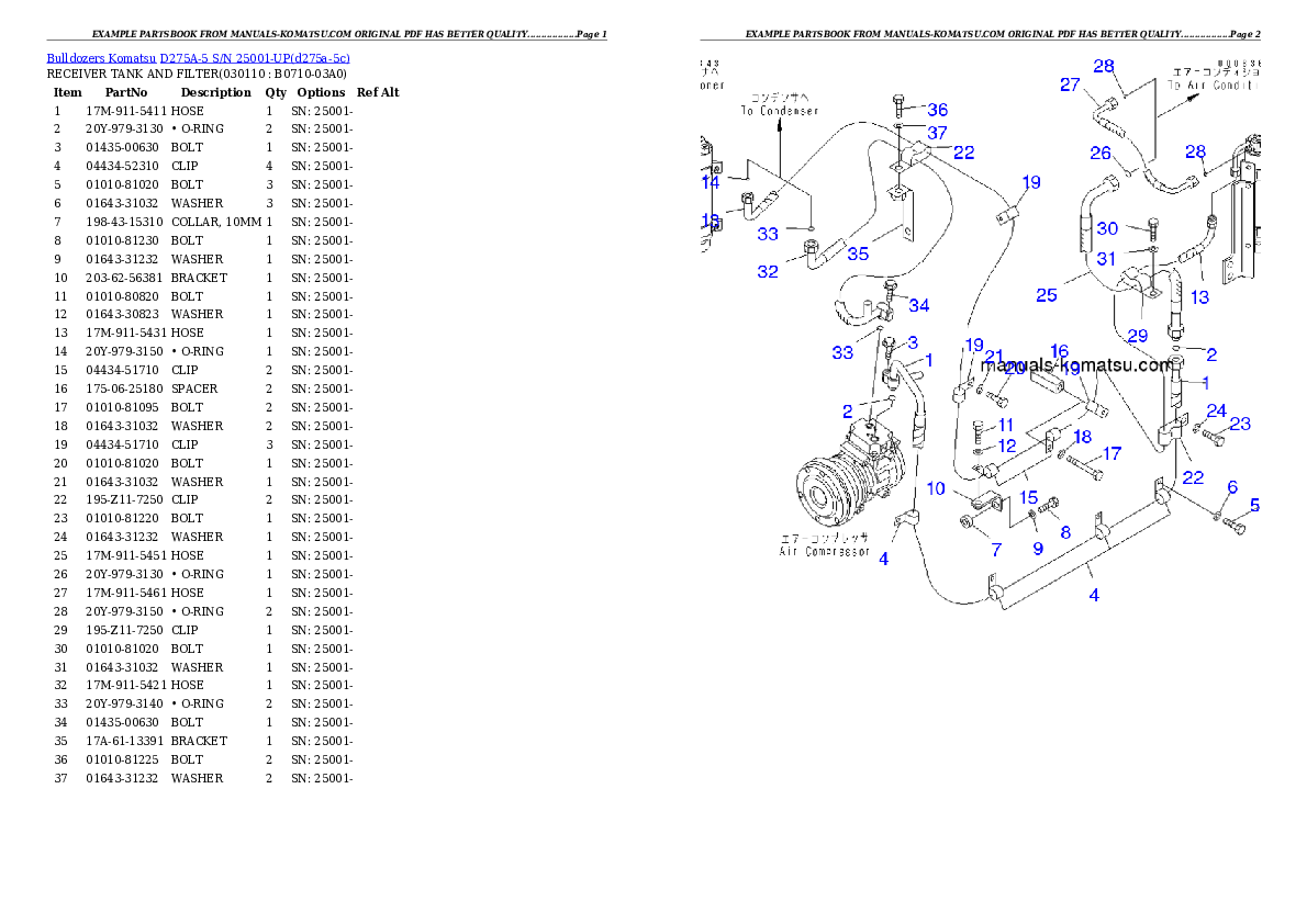 Protected: D275A-5 S/N 25001-UP Partsbook