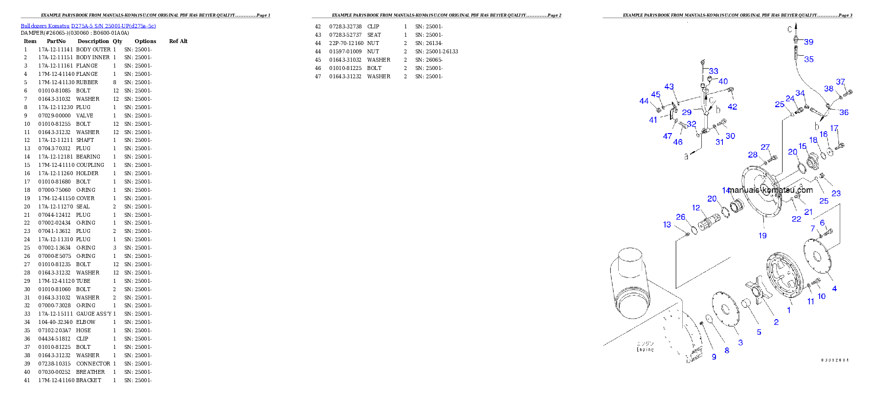 Protected: D275A-5 S/N 25001-UP Partsbook