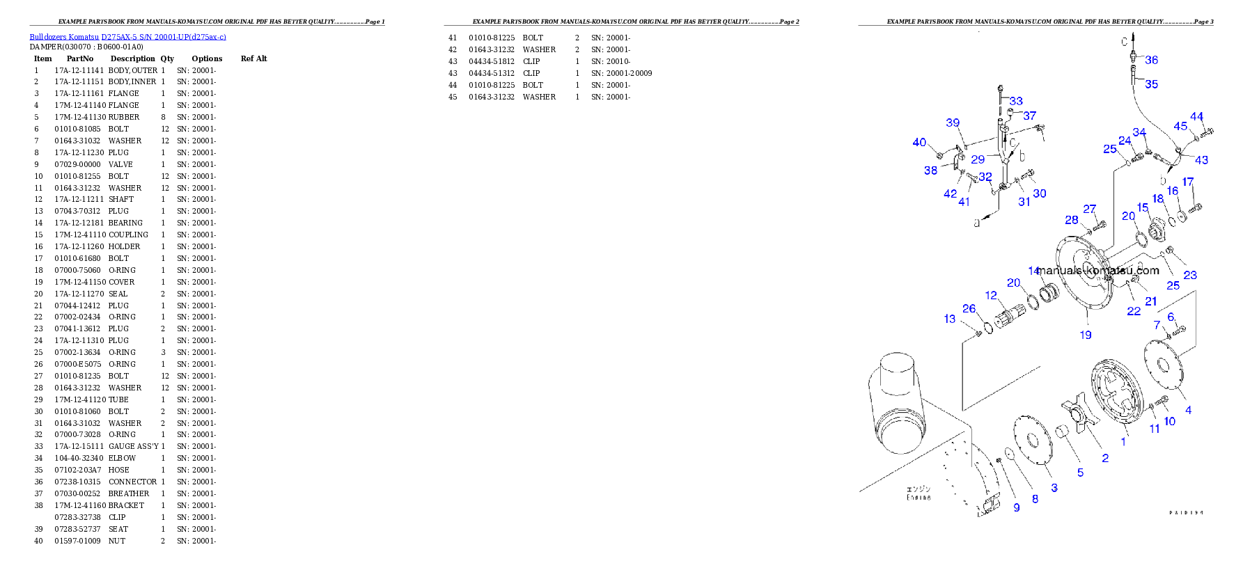 Protected: D275AX-5 S/N 20001-UP Partsbook