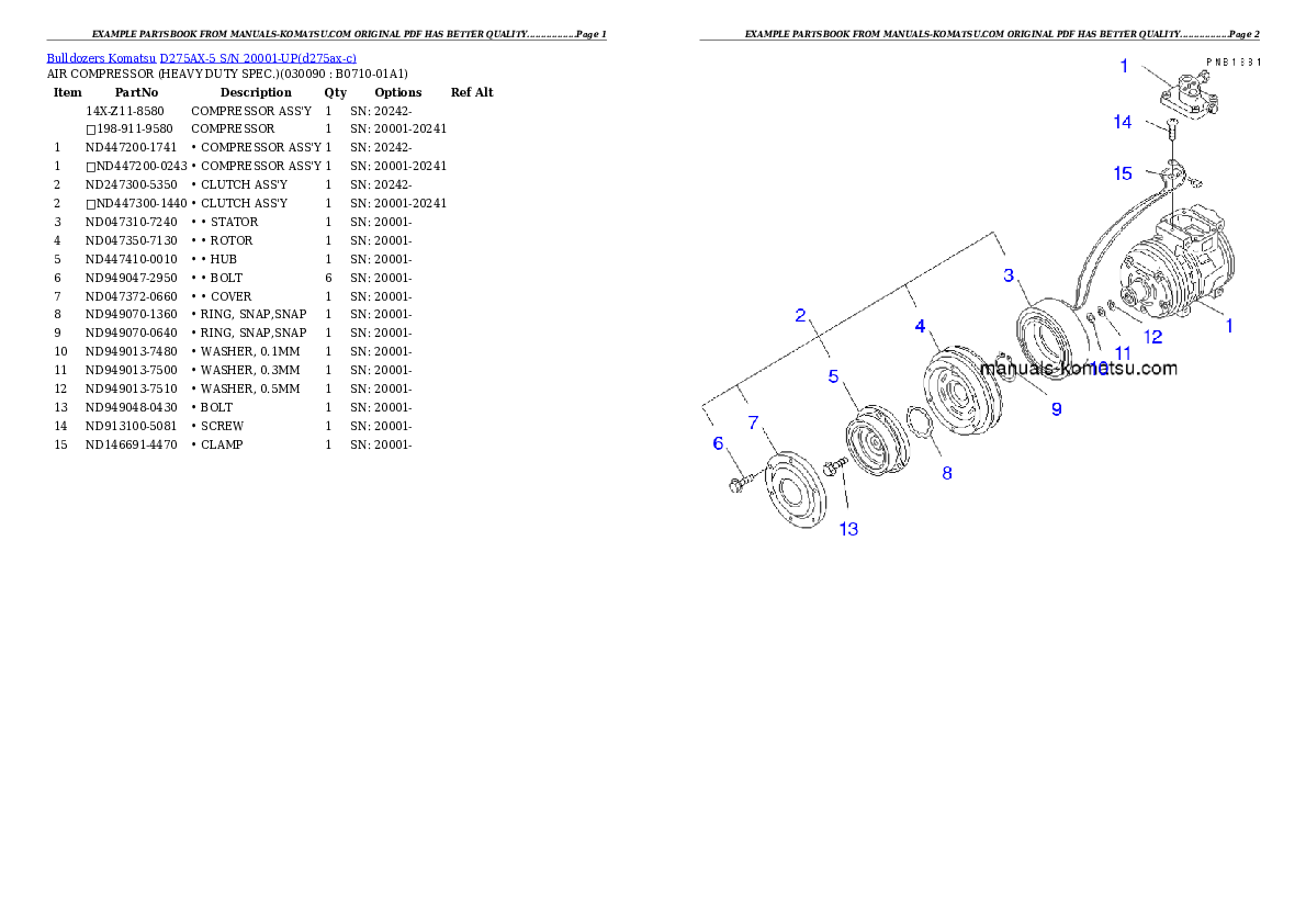 Protected: D275AX-5 S/N 20001-UP Partsbook
