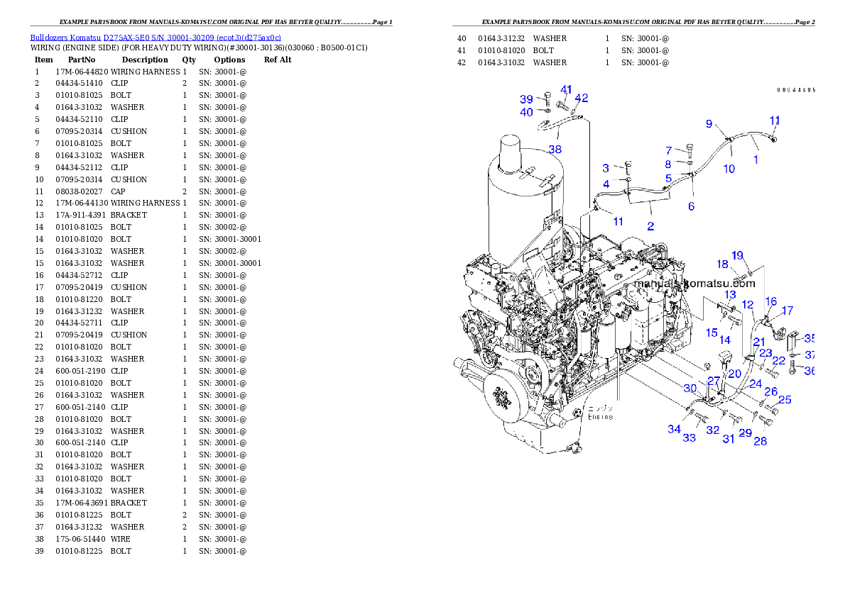 Protected: D275AX-5E0 S/N 30001-30209 (ecot3) Partsbook