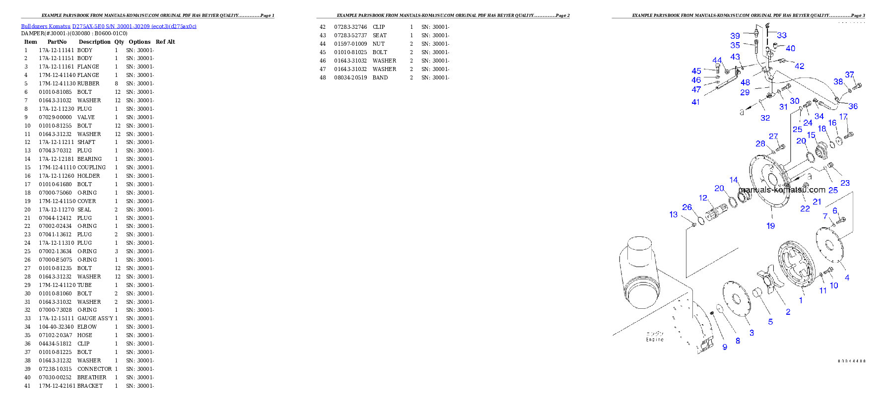 Protected: D275AX-5E0 S/N 30001-30209 (ecot3) Partsbook