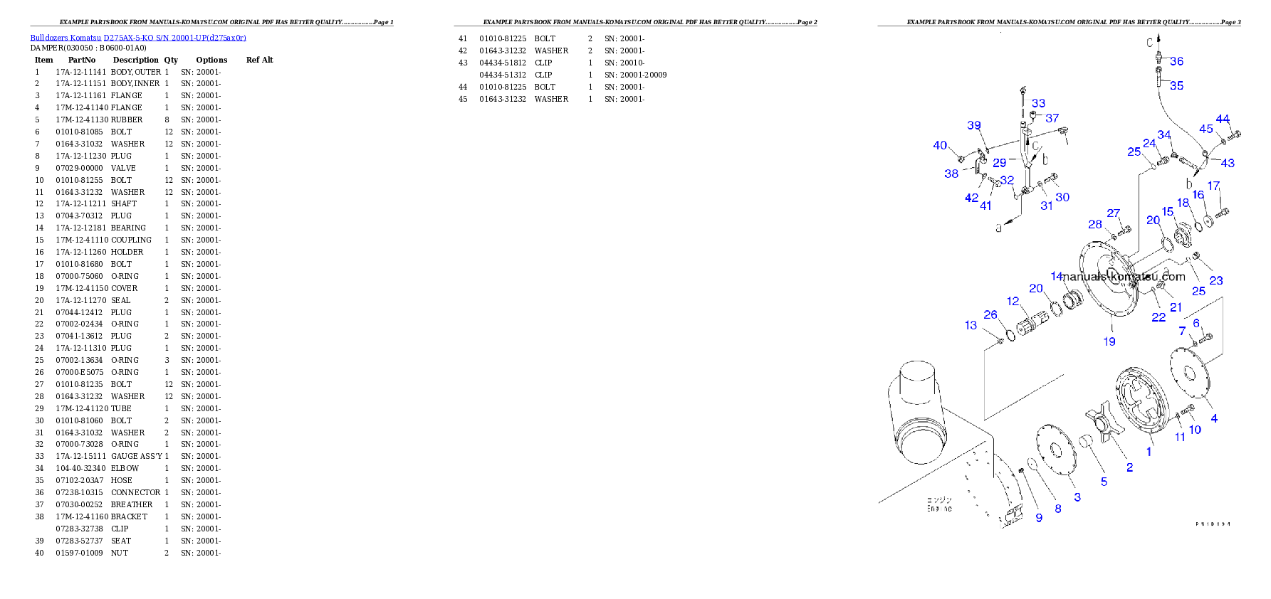 Protected: D275AX-5-KO S/N 20001-UP Partsbook