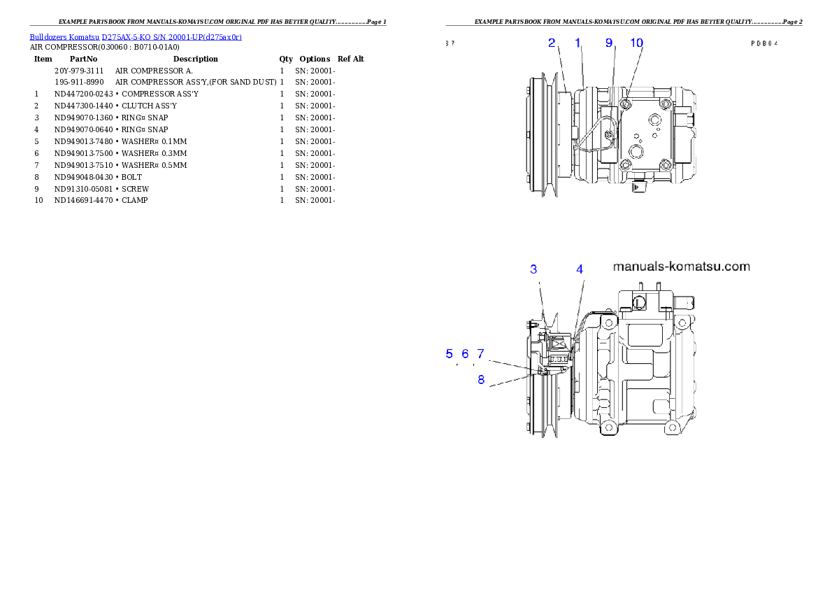 Protected: D275AX-5-KO S/N 20001-UP Partsbook