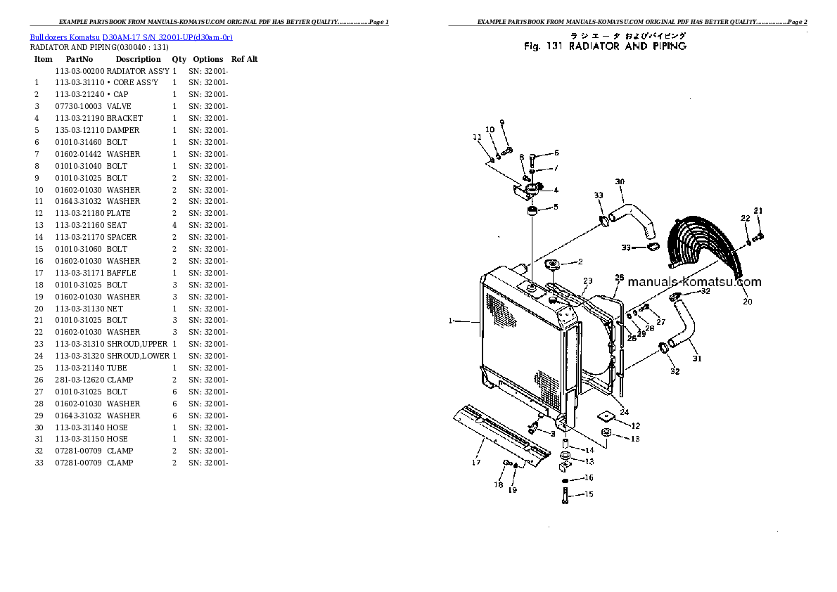 Protected: D30AM-17 S/N 32001-UP Partsbook