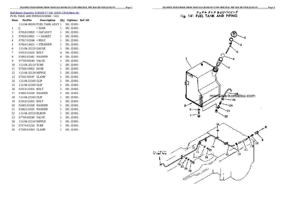 Protected: D30AM-17 S/N 32001-UP Partsbook