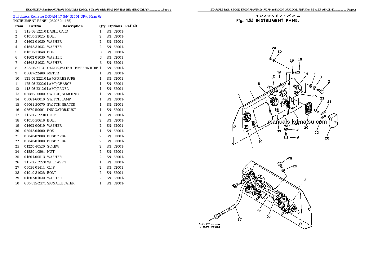 Protected: D30AM-17 S/N 32001-UP Partsbook