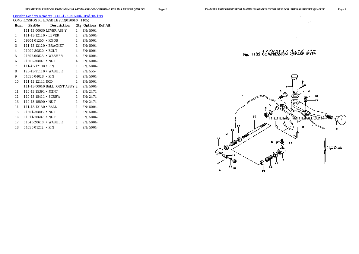 Protected: D30S-12 S/N 5004-UP (Chassis only) Partsbook