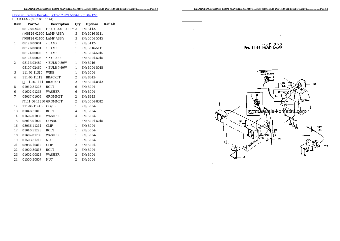 Protected: D30S-12 S/N 5004-UP (Chassis only) Partsbook