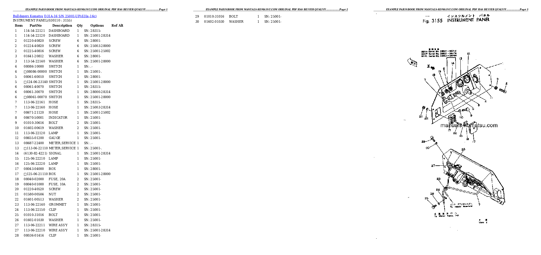 Protected: D31A-16 S/N 25001-UP Partsbook