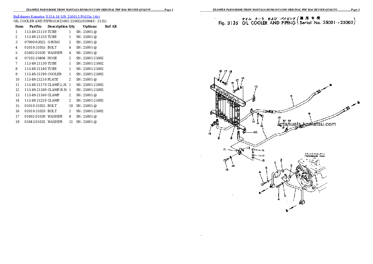 Protected: D31A-16 S/N 25001-UP Partsbook