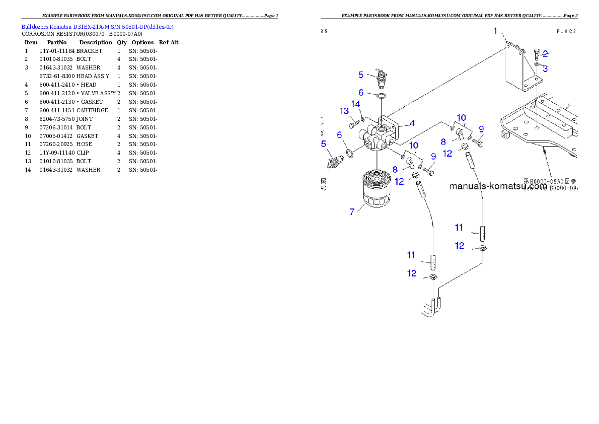 Protected: D31EX-21A-M S/N 50501-UP Partsbook